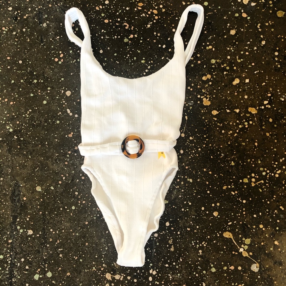 Hunza G Solitaire Swimsuit White Nile One Piece OS - Picture 5 of 9